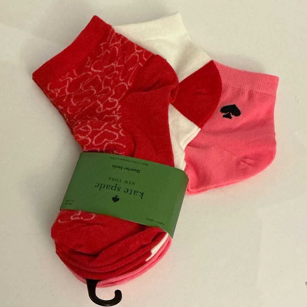 Kate Spade Valentine’s Day Heart Socks Trio 3 pairs NWT
